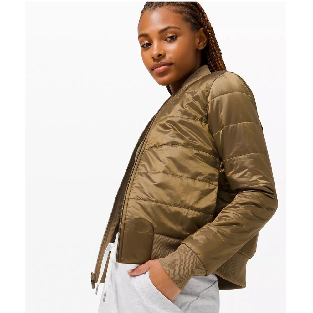 Lululemon Non-Stop Bomber Reversible / Size 4 / Frontier Tan Insulated Jacket